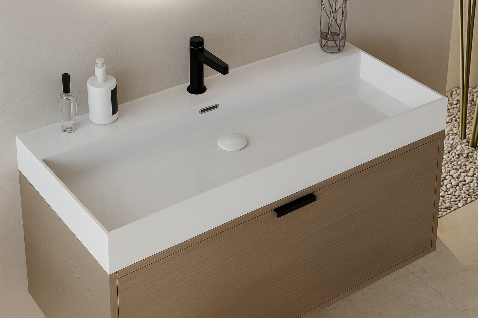 Lavabo encastrado de 60, 80, 100 de cerámica ARIES
