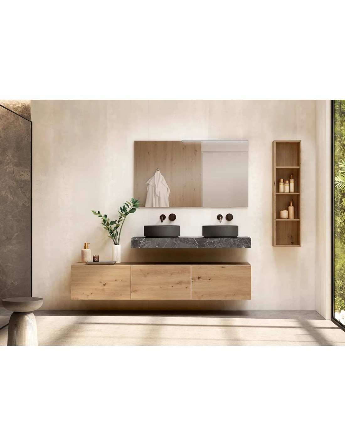 Encimera de baño de 10 cm de altura con cajonera op. Nomad Visobath 60-80-100-120 Laminada