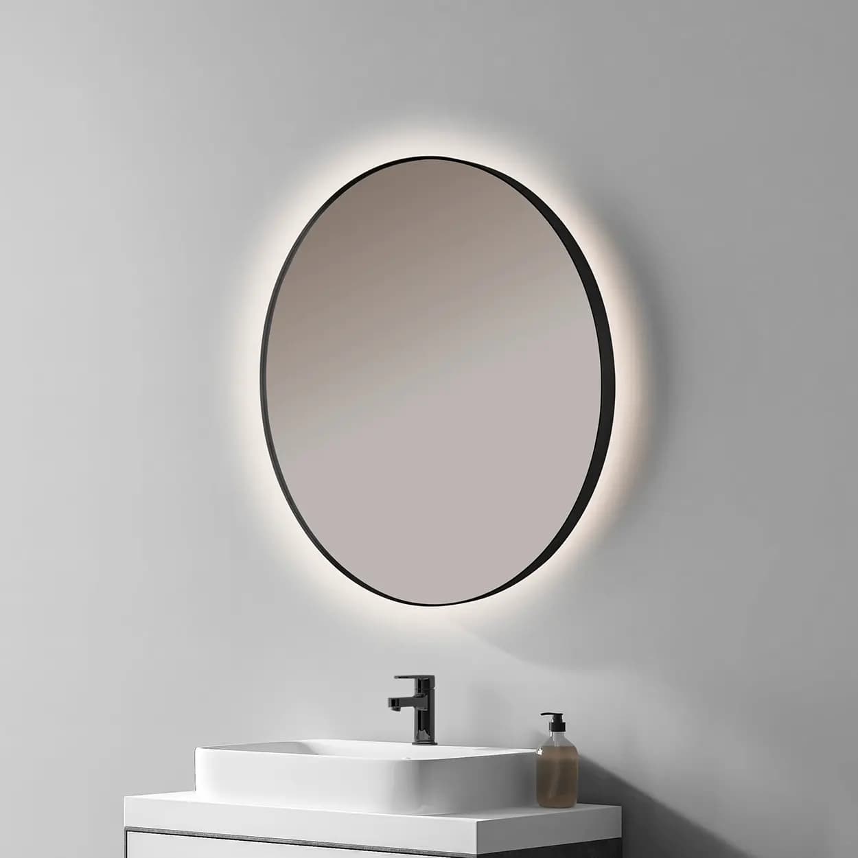 Espejo de baño con luz LED B-960 Negro