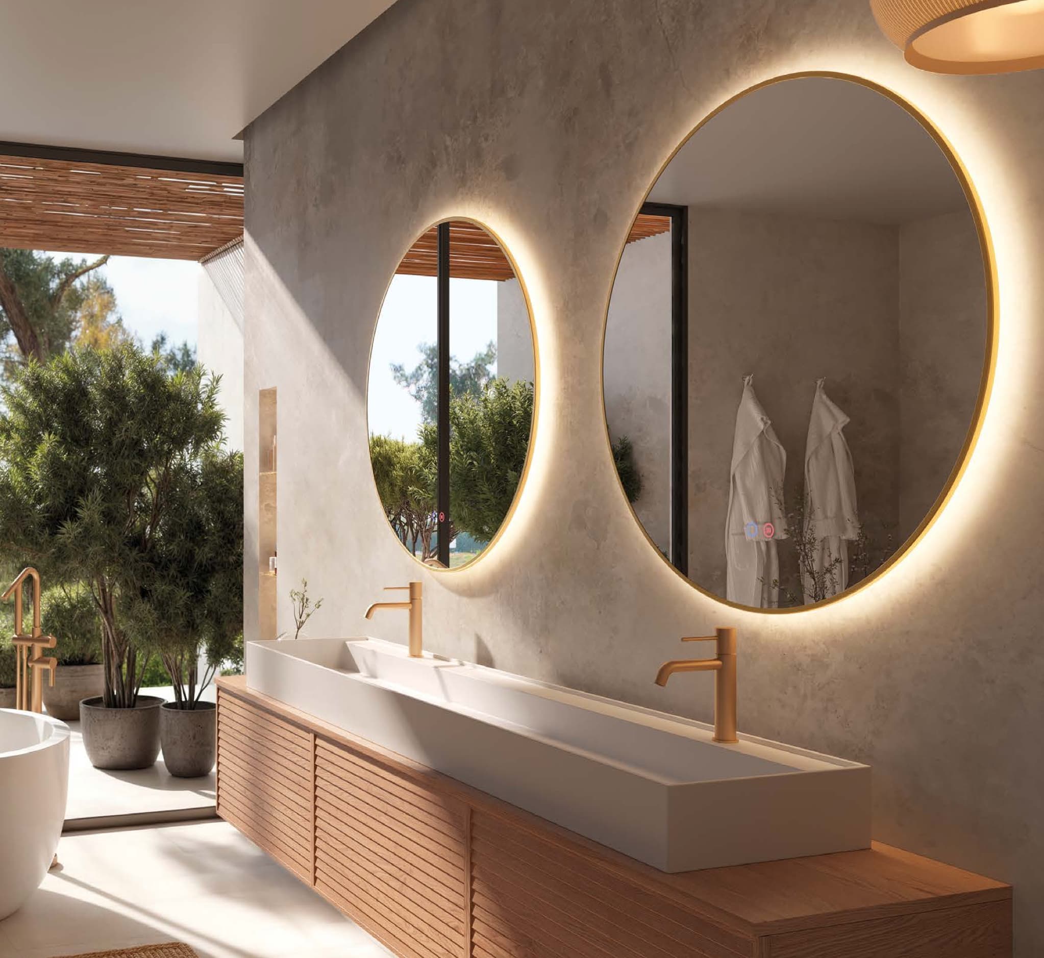 Espejo de baño con luz LED Fun Ledimex ( Negro y Oro )
