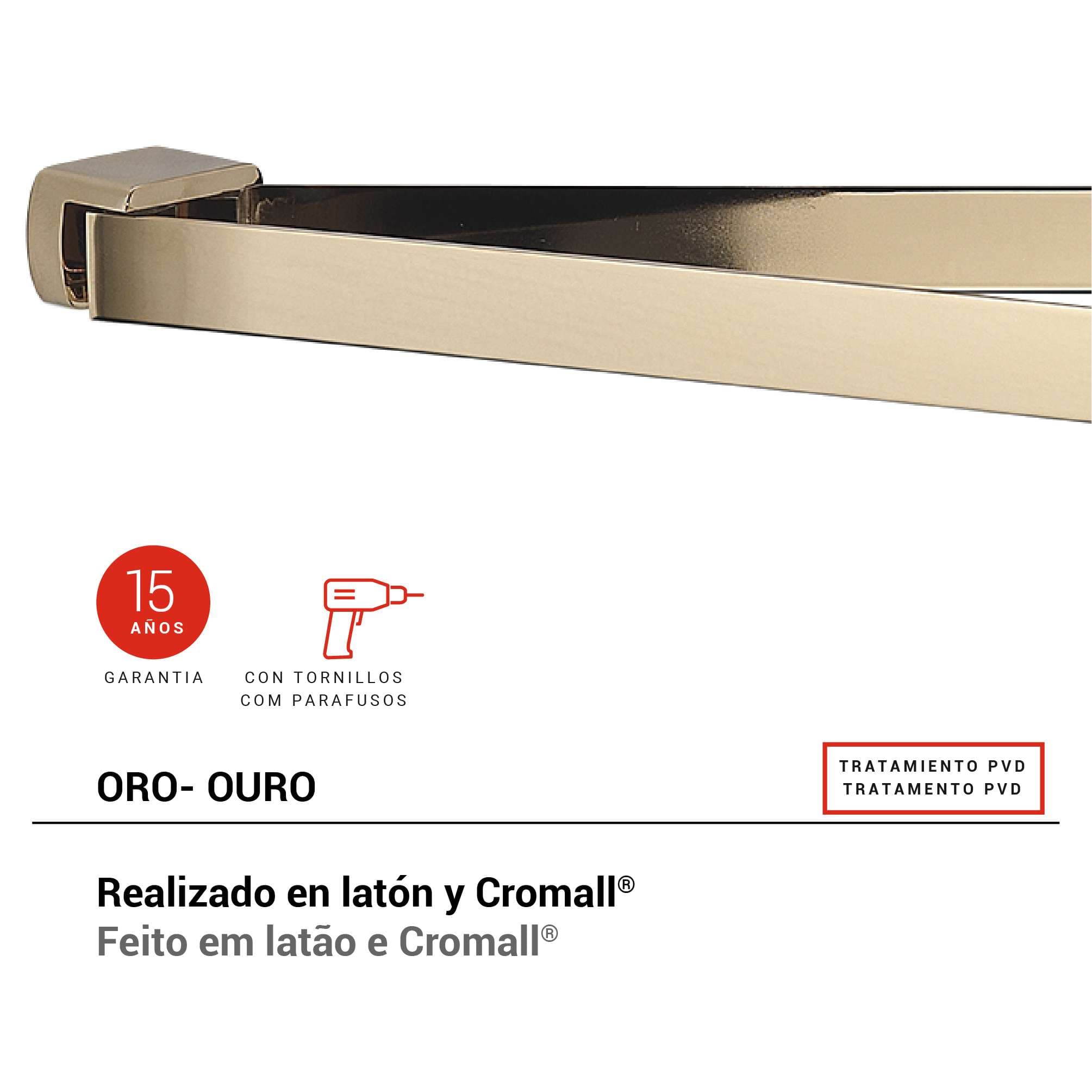 toallero doble pirenei oro