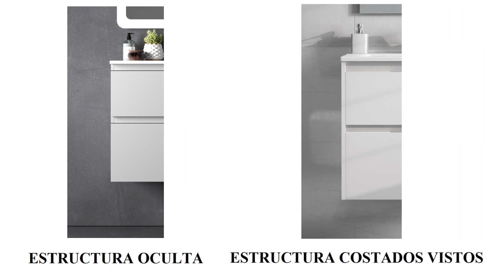 Mueble baño suspendido Carmen 2C+1P TOP de Avila dos 80-100-120