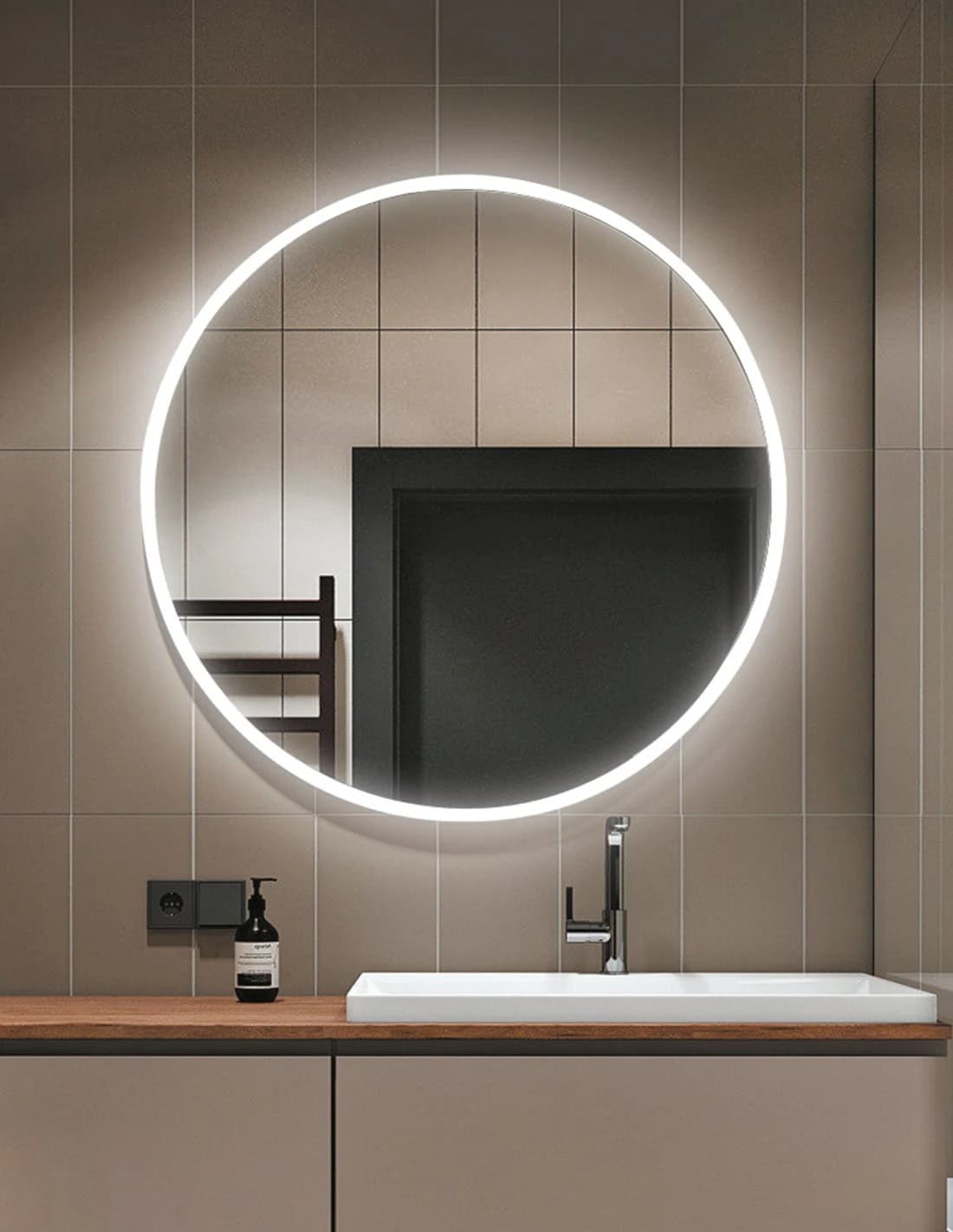 Espejo de baño con luz LED Londres Redondo Ledimex