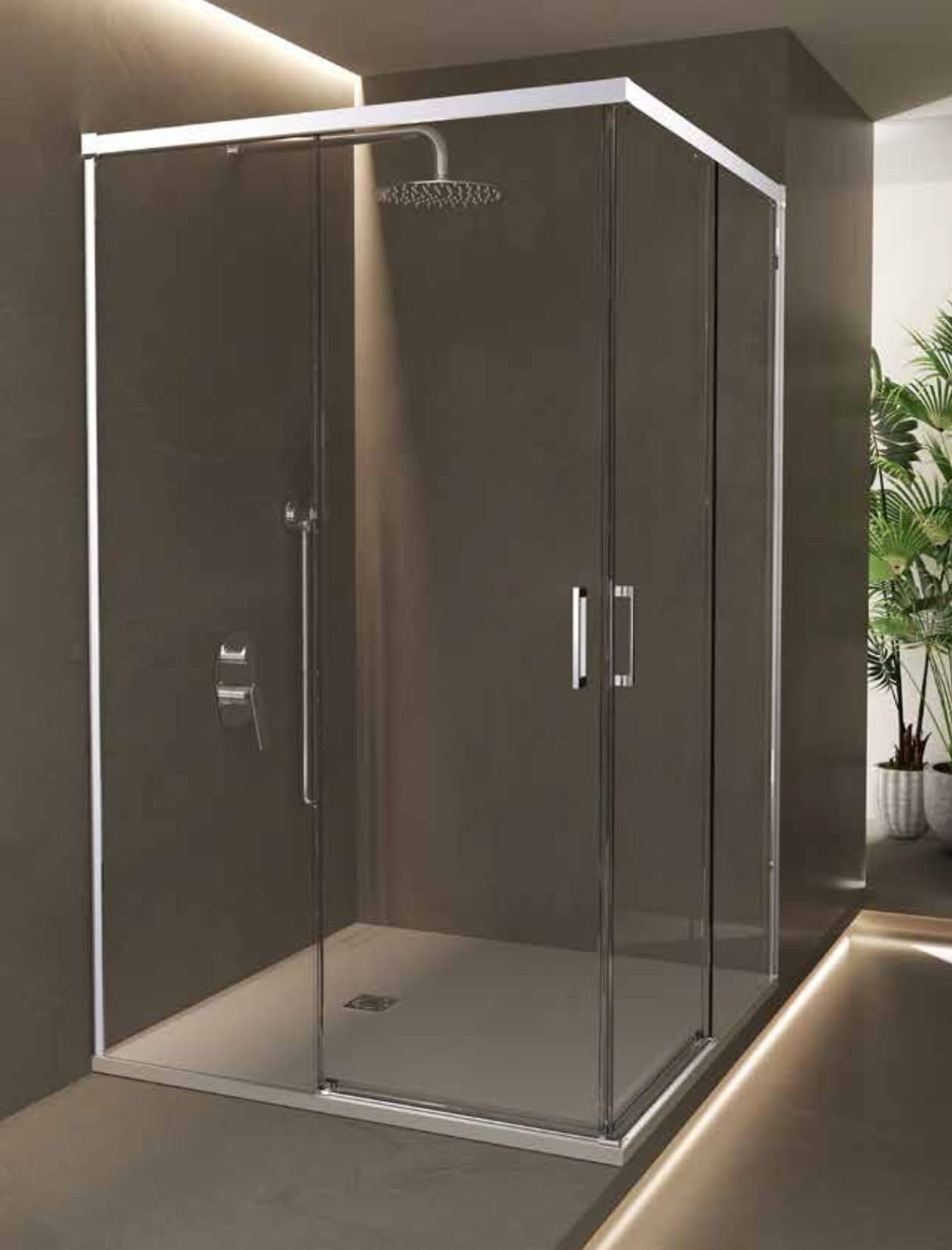 SBX_Imex Mampara de ducha angular Stylo 2F+2C apertura vértice cromada