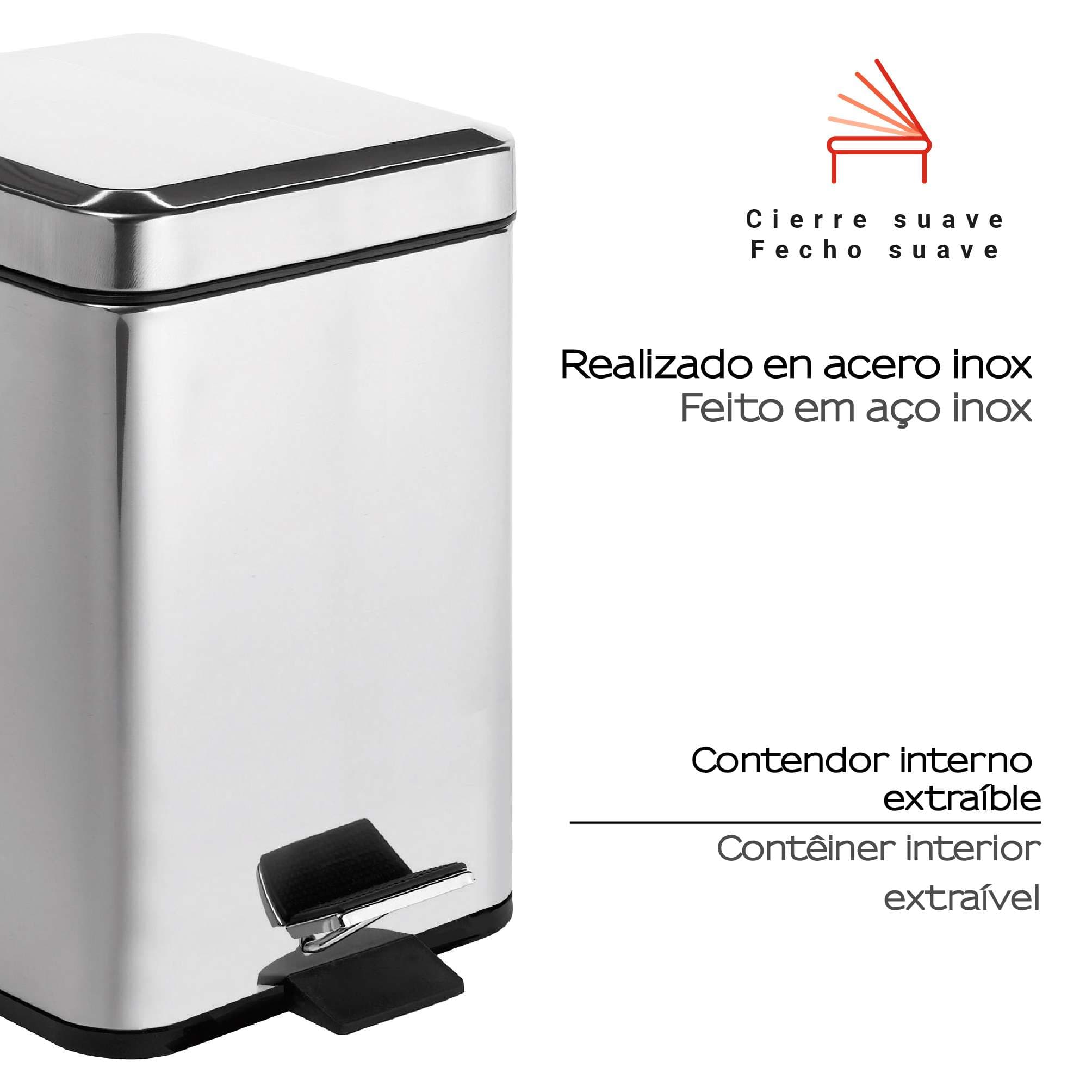PAPELERA 5 lt ARGENTA CROMO