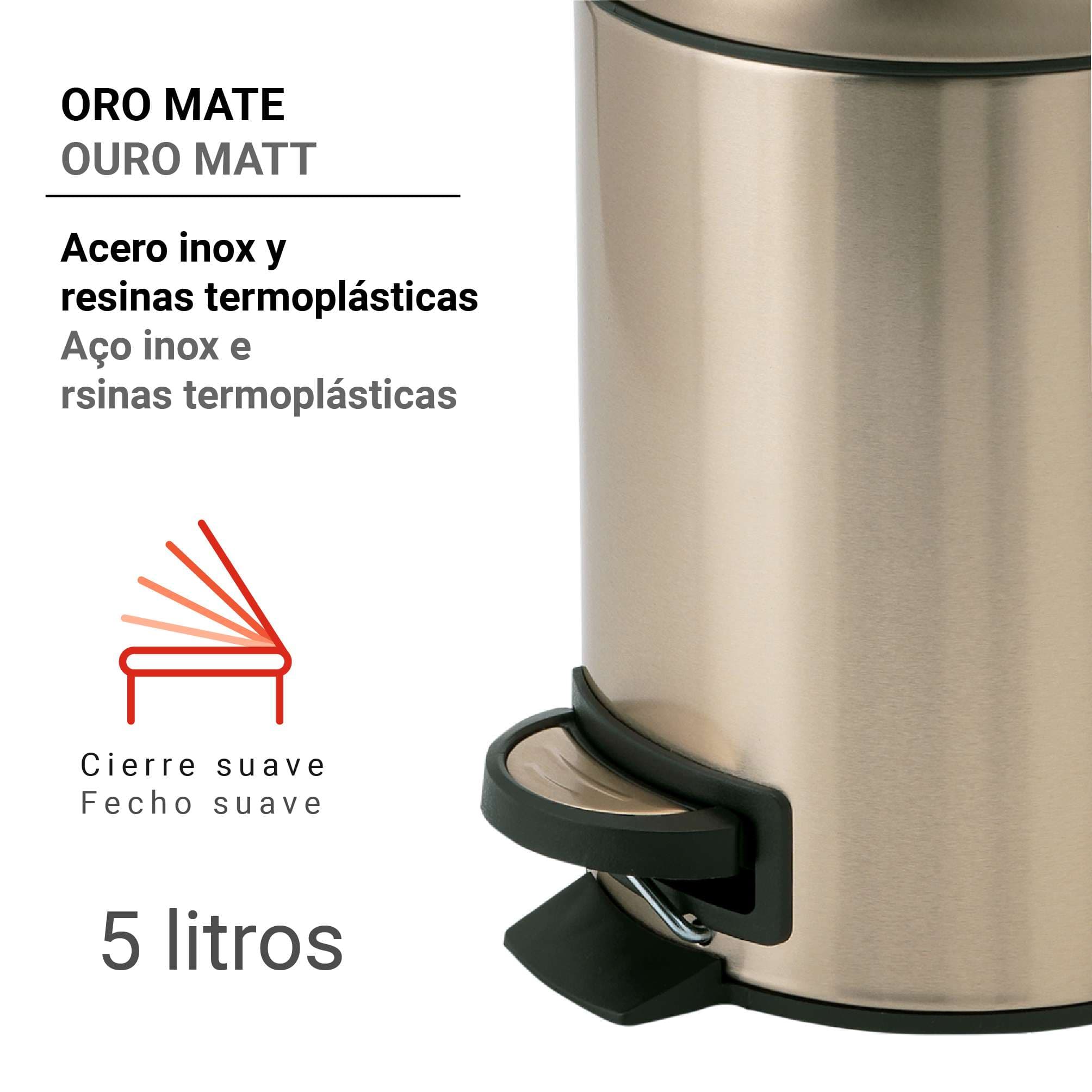 PAPELERA 5 lt POTTY ORO MATE