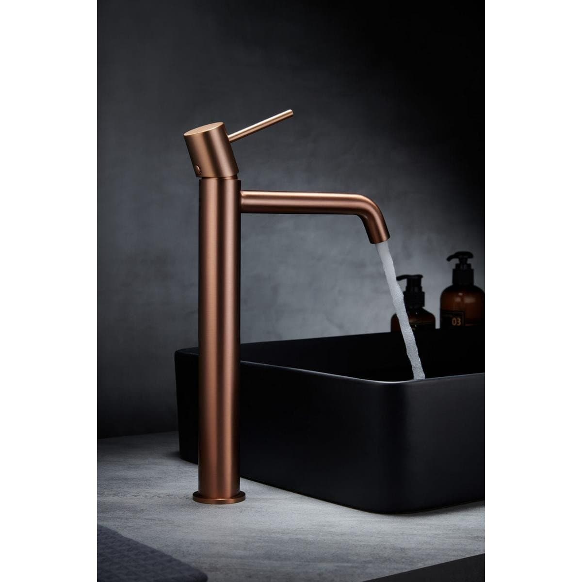 Monomando lavabo alto Monza oro rosa cepillado / BDM039-3ORC