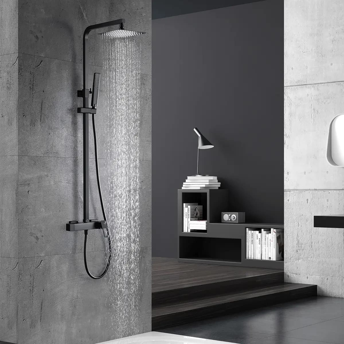 Conjunto ducha monomando SUECIA negro mate / BDC032/NG