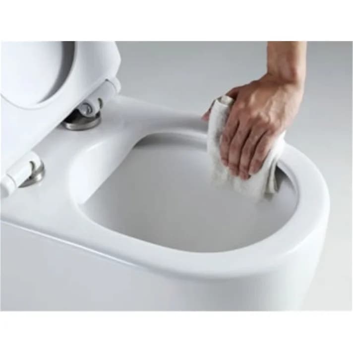Inodoro PMR rimless de entrada inferior con salida dual y tapa de cierre amortiguado PISA Aquore