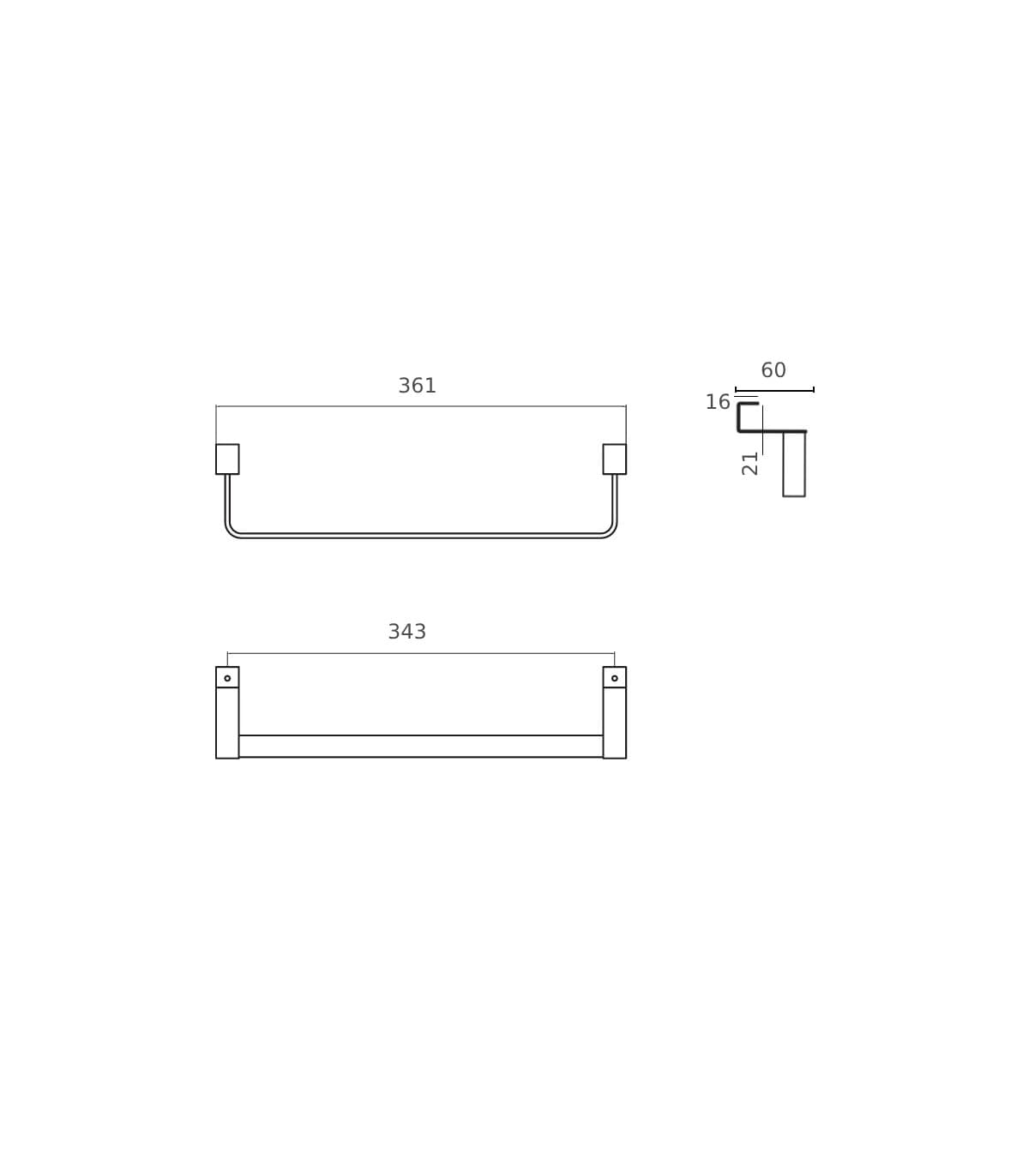 Barra Toallero para Mueble Cromo Medimex