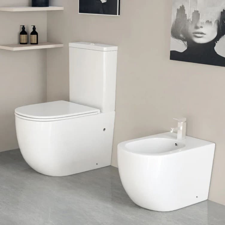 Inodoro PMR cerámica Génova blanco brillo