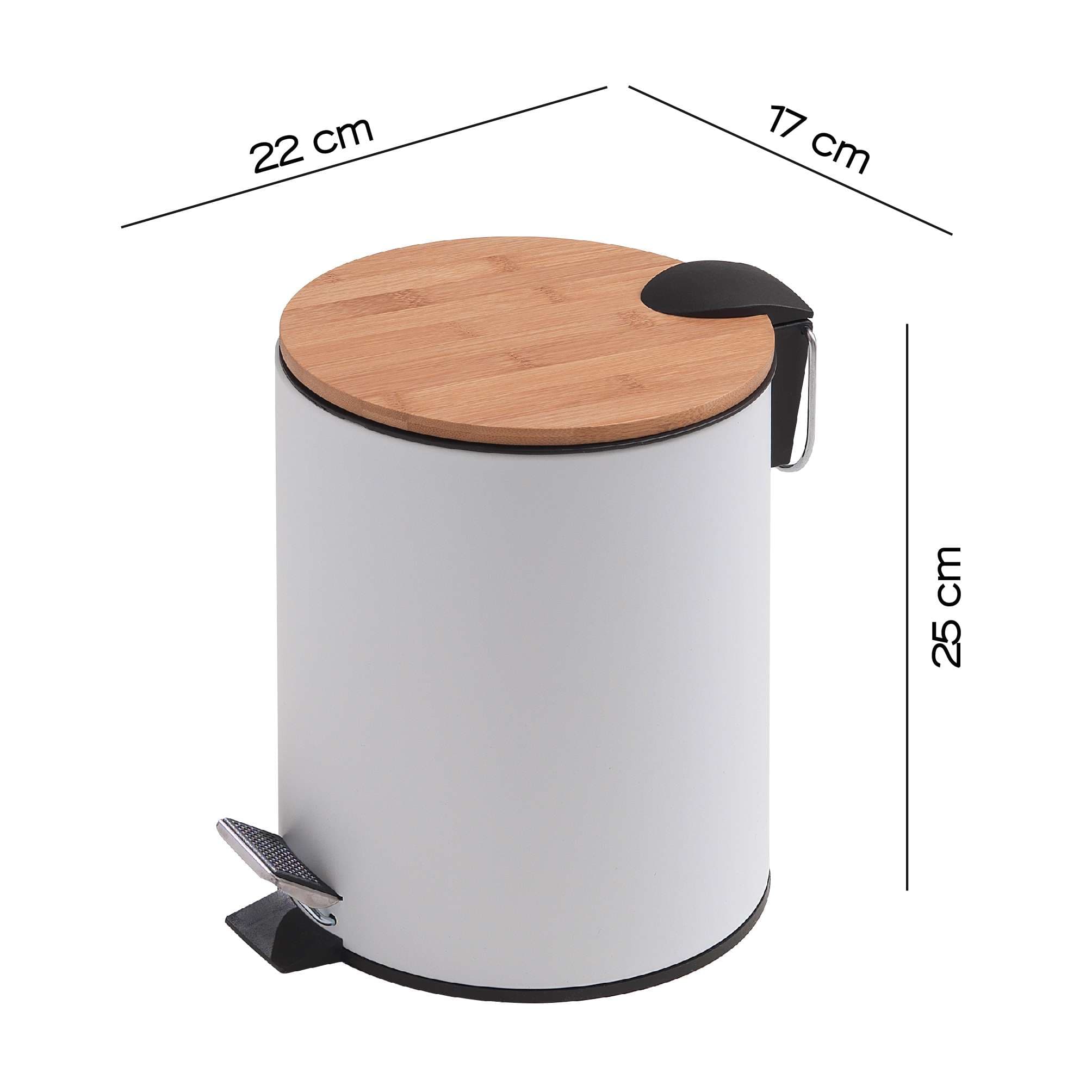 PAPELERA KENTA 3 lt NATURAL-BLANCO MATE
