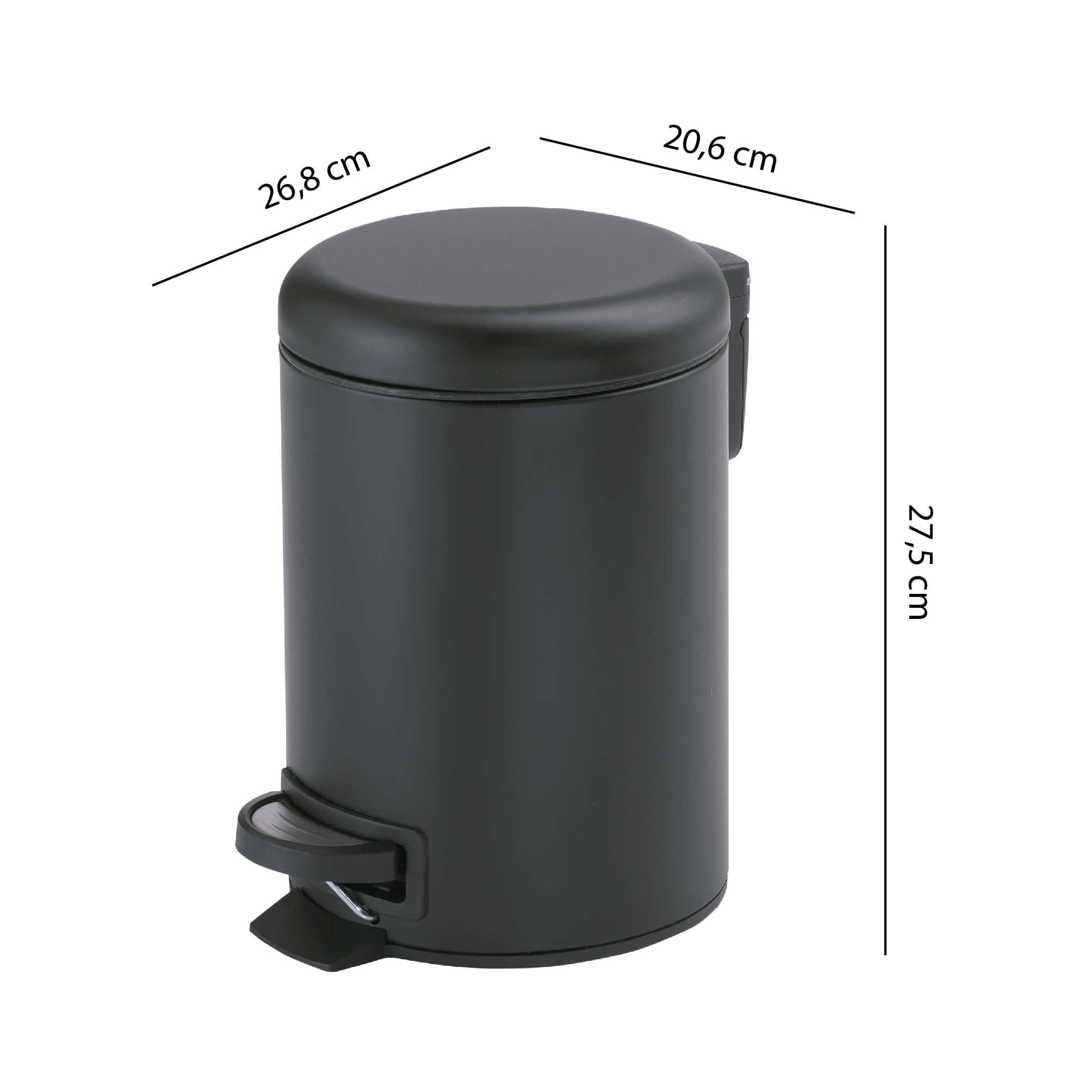 PAPELERA 5 lt POTTY NEGRO MATE