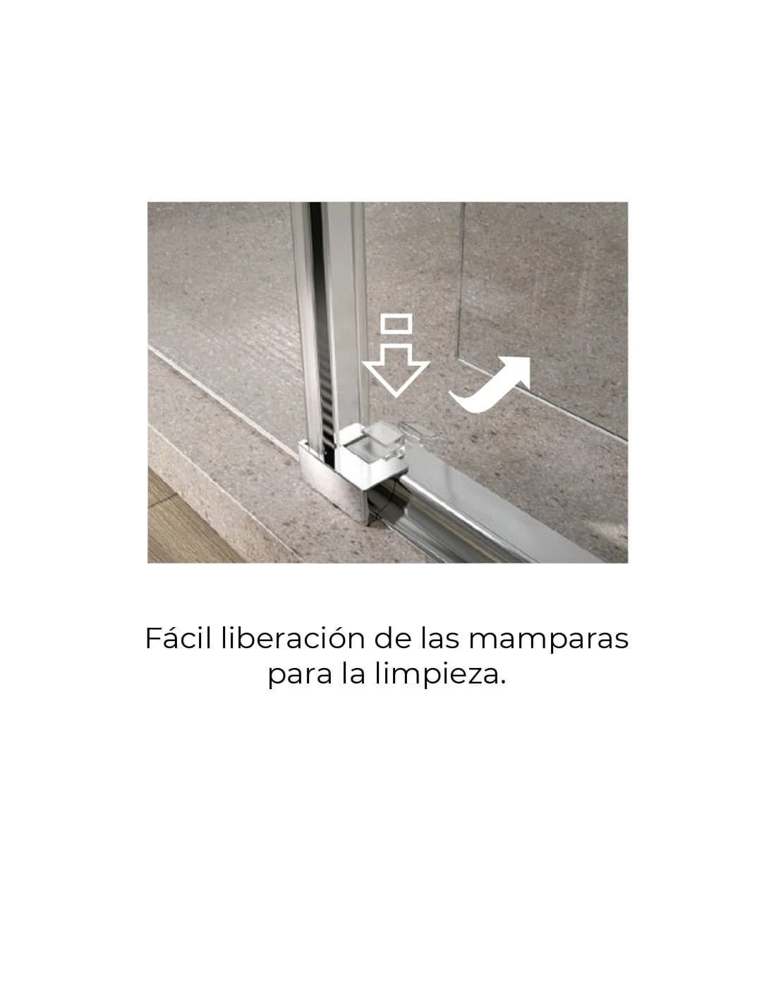 Mampara ducha corredera sin perfiles - inferiores YOKO de Kassandra