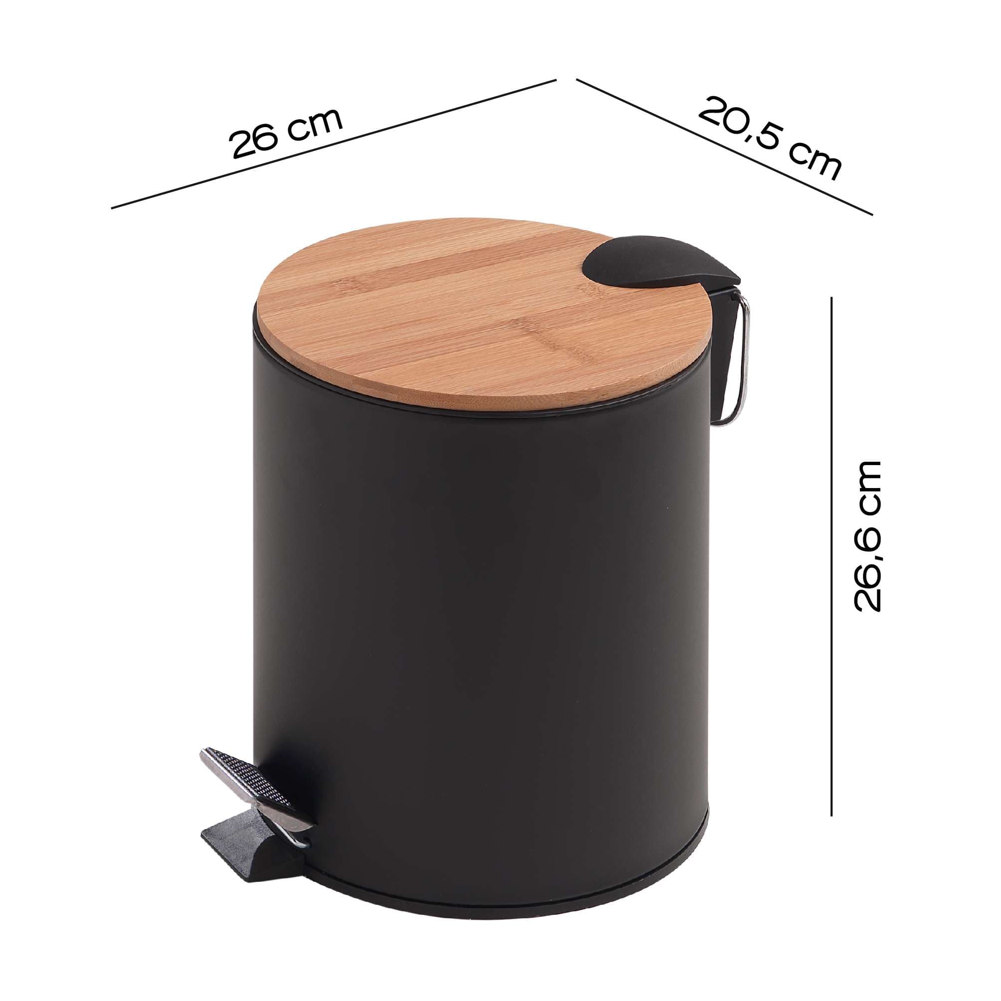 PAPELERA KENTA 5 lt NATURAL-NEGRO MATE