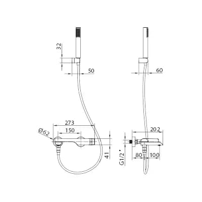 Kit baño/ducha DINAMARCA cromo / BDR031-4