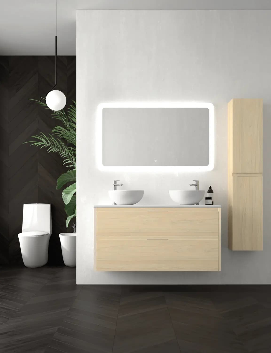 Mueble baño suspendido Carmen 2 Cajones de Avila dos 60-70-80-90-100-120-140 Laterales vistos
