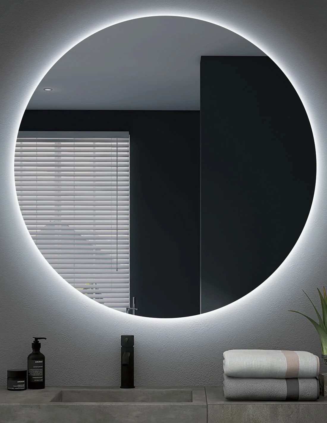 Espejo de baño con luz LED Oporto redondo Luz Fría 6500ºK