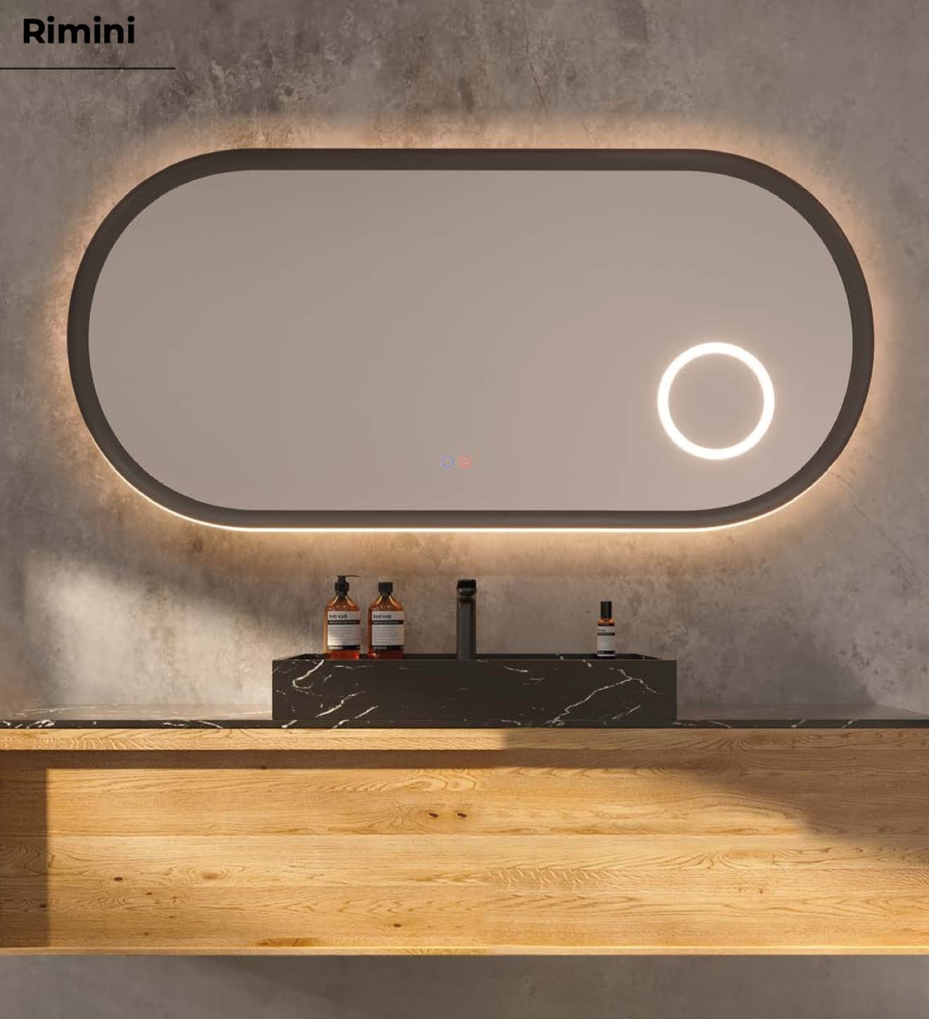 Espejo de baño con luz LED Rimini Triled con antivaho de Ledimex