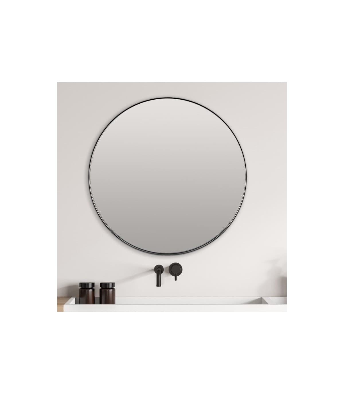 Espejo B-954 redondo perfil aluminio negro