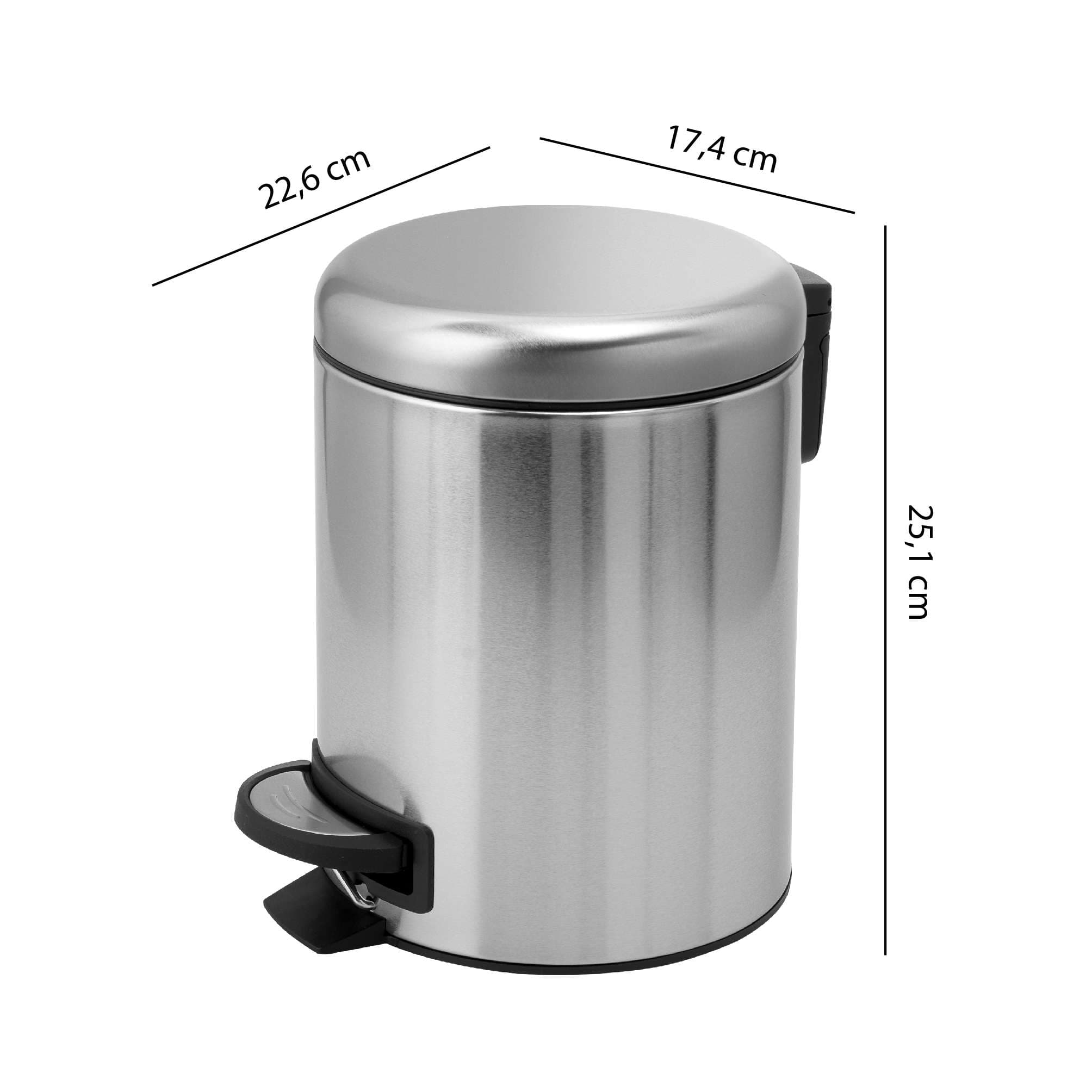 PAPELERA 3 lt POTTY CROMO CEPILLADO