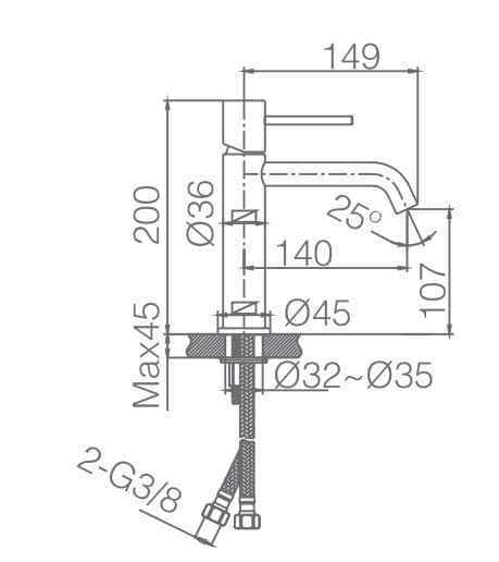 Monomando lavabo Monza / BDM039-1