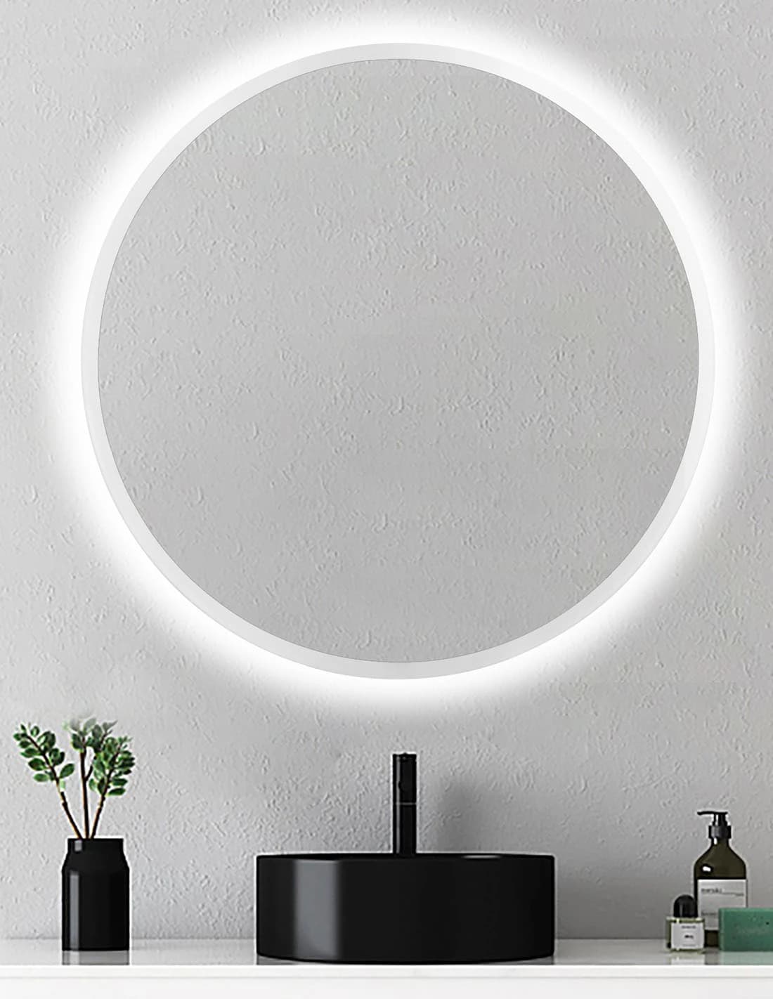 Espejo de baño con luz LED Bélgica redondo