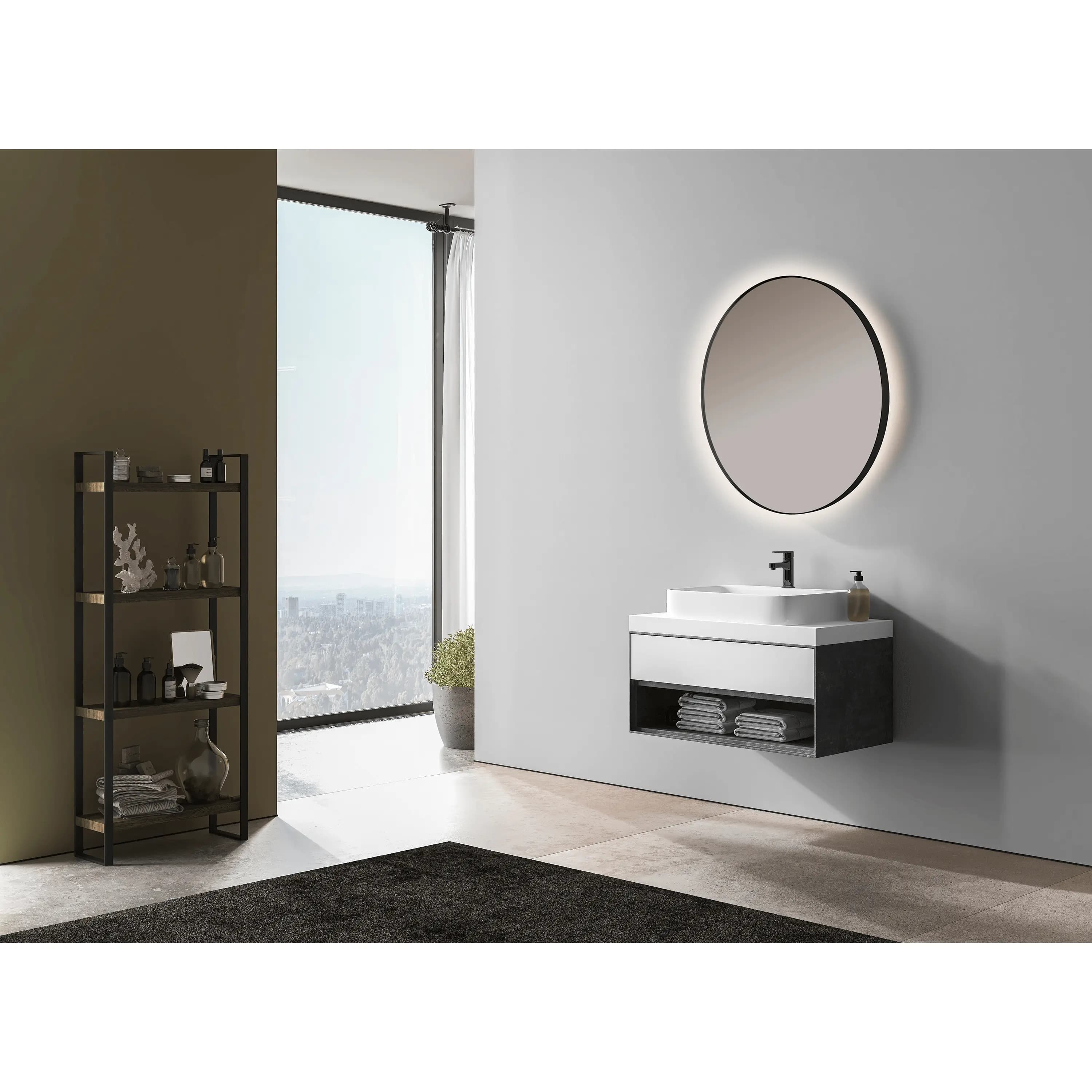 Espejo de baño con luz LED B-960 Negro