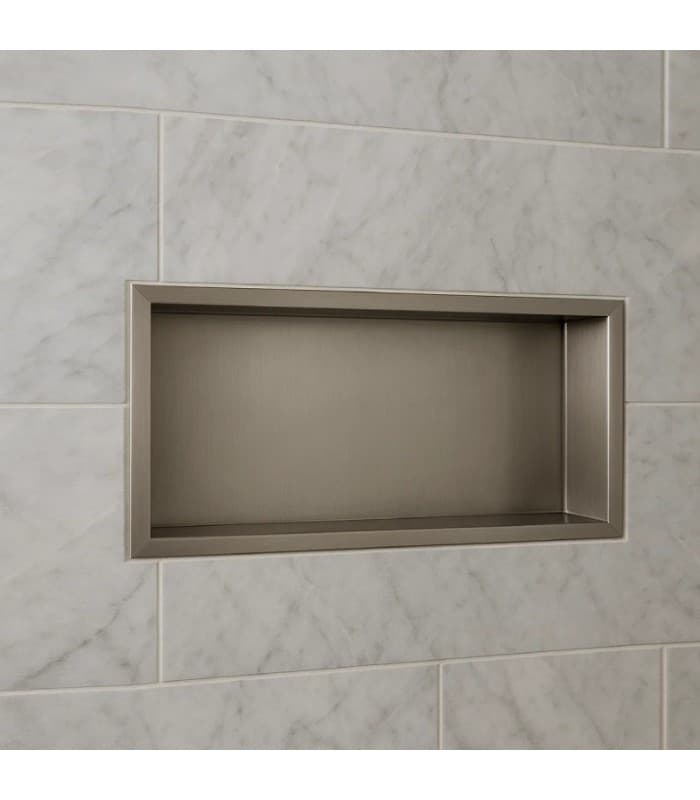 Hornacina para baño rectangular Níquel Pacific