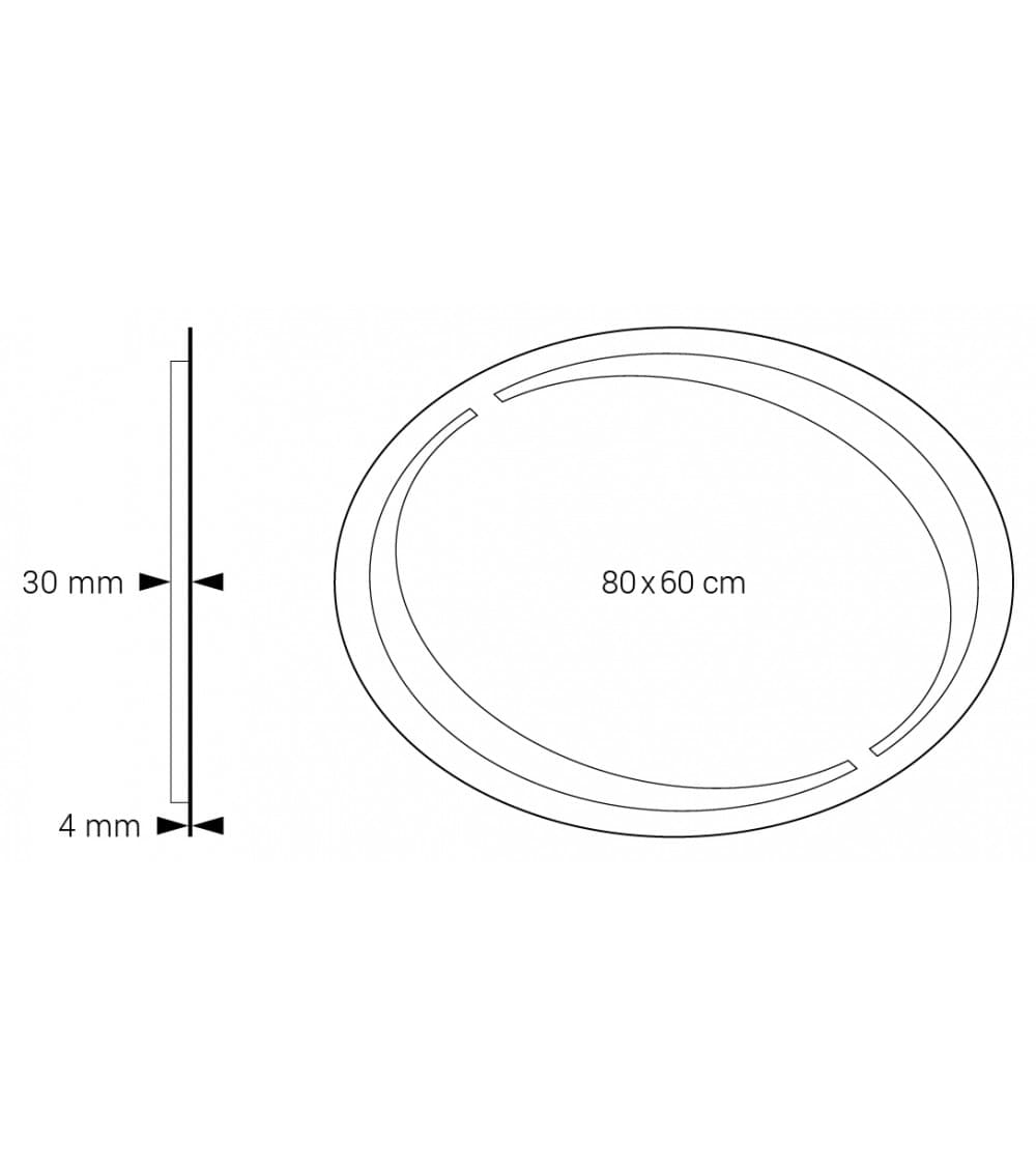 Espejo de baño con luz LED Ovalado Para Baño Burgos de Dyled