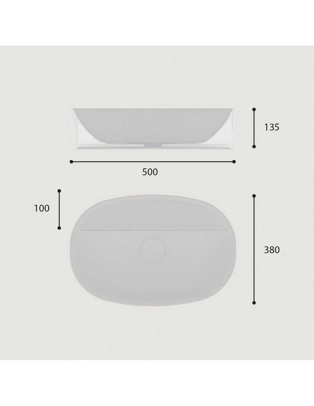 Lavabo Cerámica Furnas Blanco Brillo Sin Rebosadero 50x38 cm