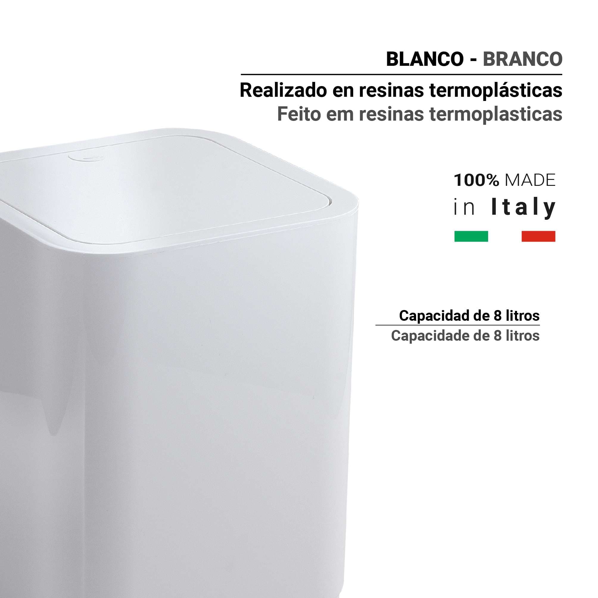 PAPELERA 8 lt SEVENTY BLANCO
