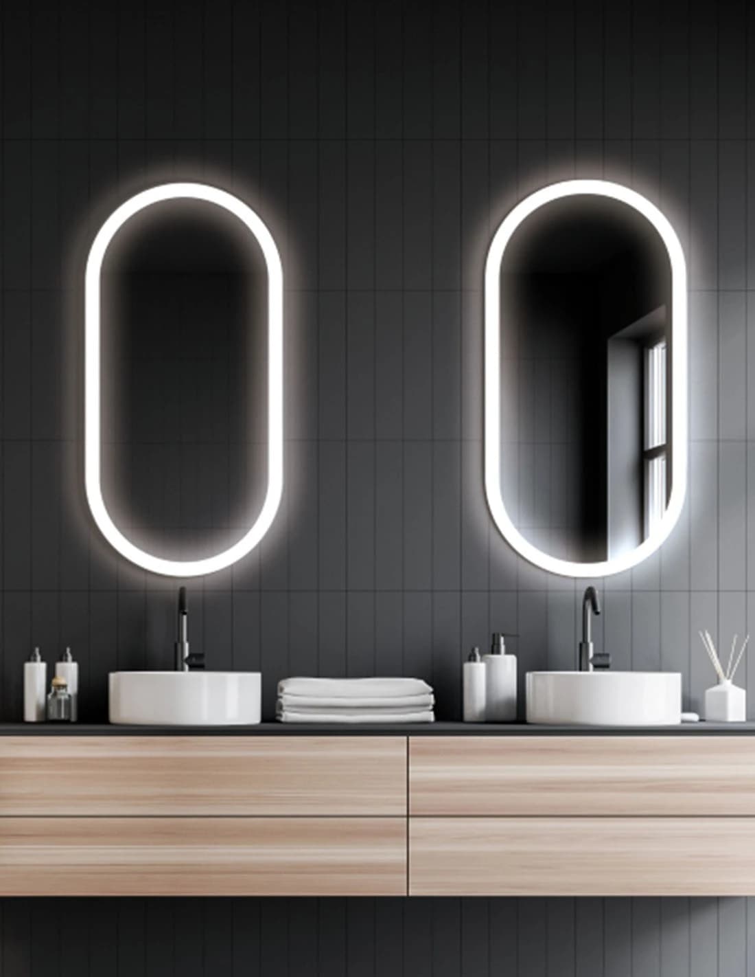 Espejo de baño con luz LED Canada Ovalado de 50x90