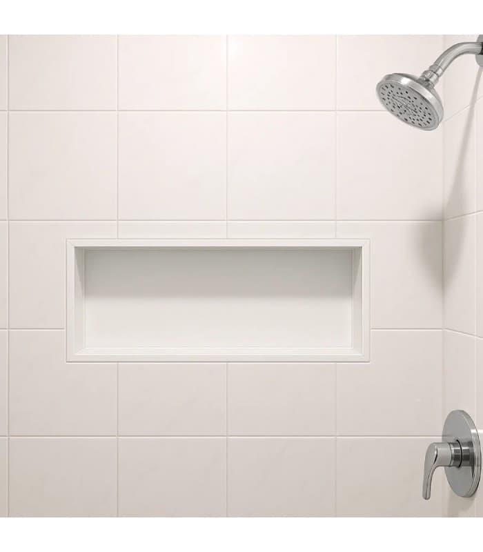 Hornacina para baño rectangular Blanca Pacific
