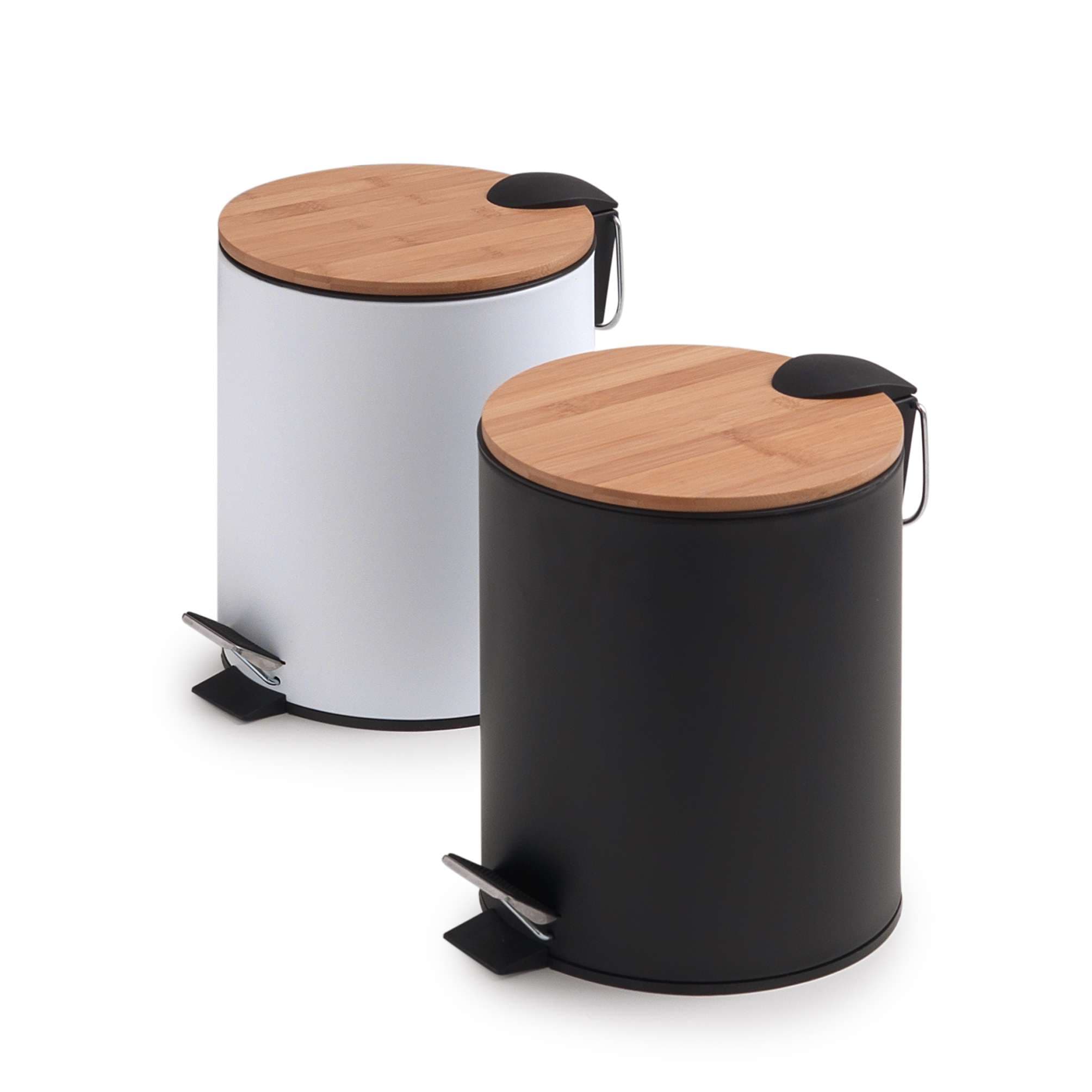 PAPELERA KENTA 3 lt NATURAL-BLANCO MATE