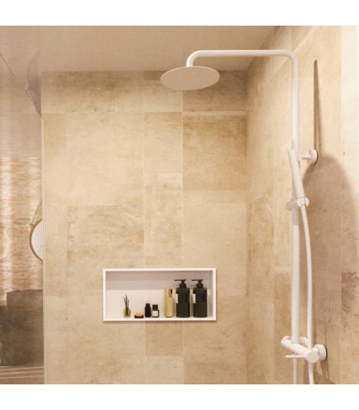 Hornacina para baño rectangular Blanca Pacific
