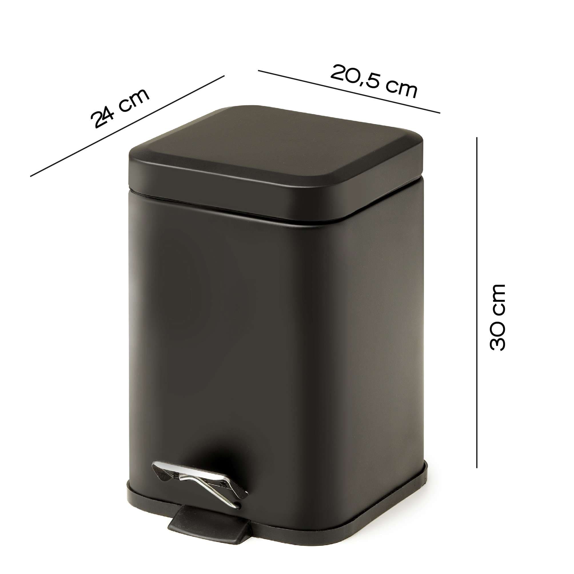 PAPELERA ARGENTA 5 lt NEGRO MATE