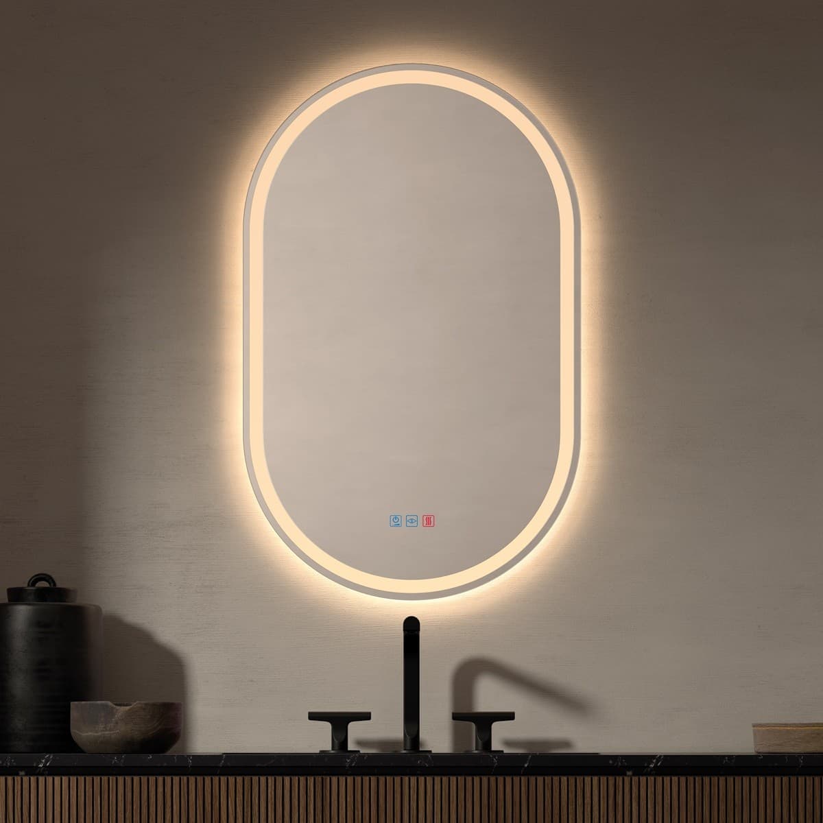 Espejo de baño con luz LED Ovalado Para Baño Úbeda de Dyled