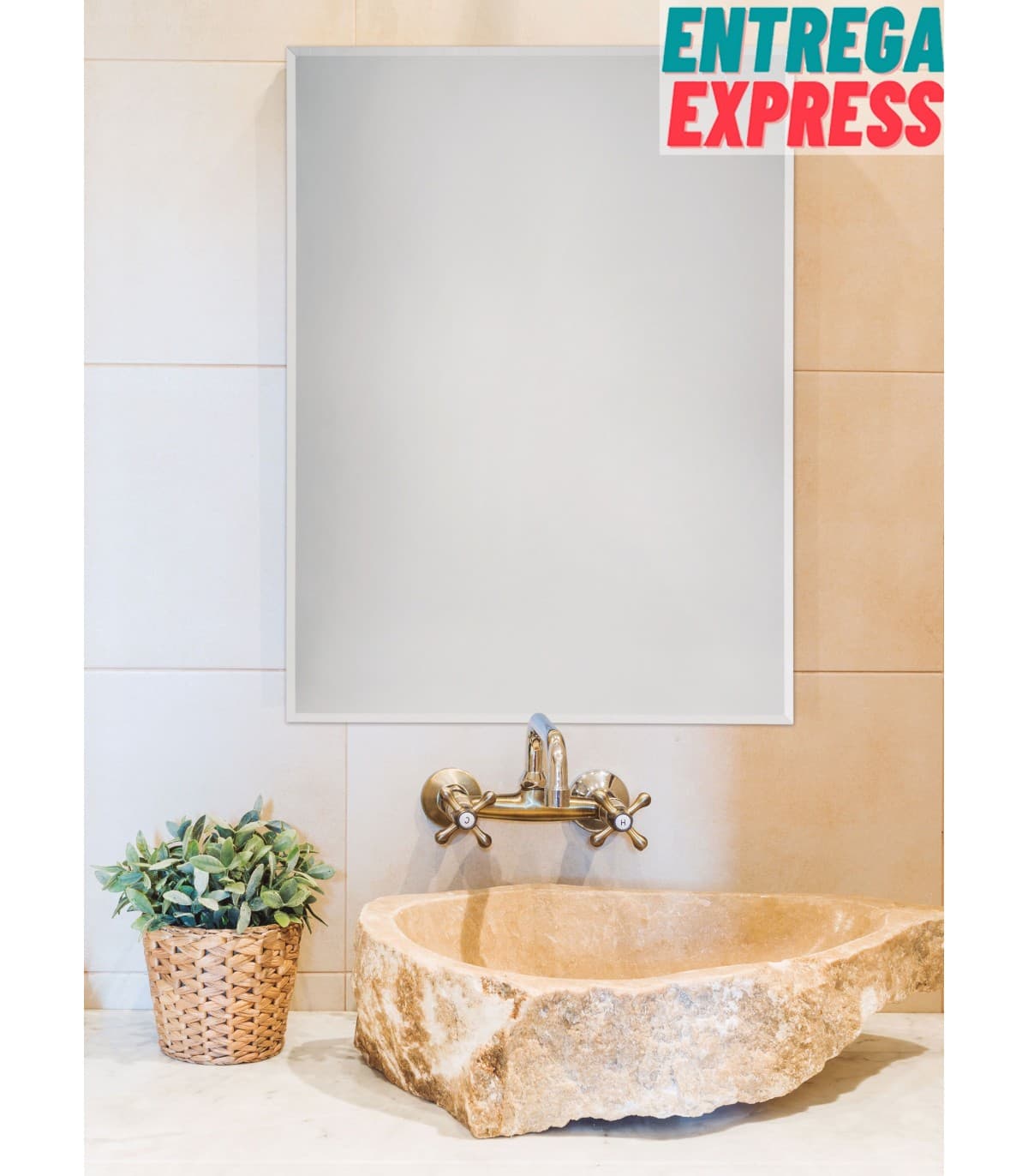 Espejo de baño con luz LED rectangular B-906 reversible