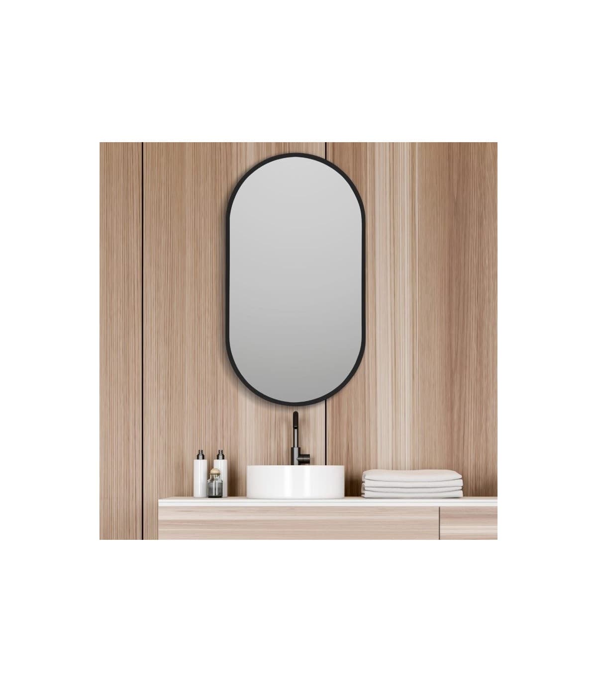 Espejo para baño Ovalado B-926 Negro