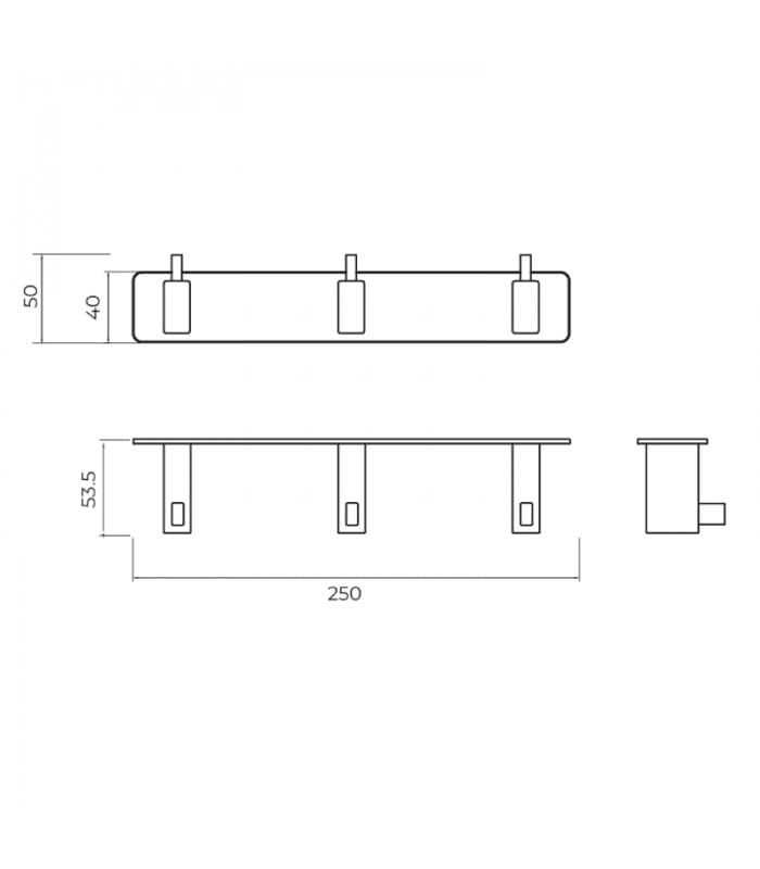 Percha triple cromo Technic