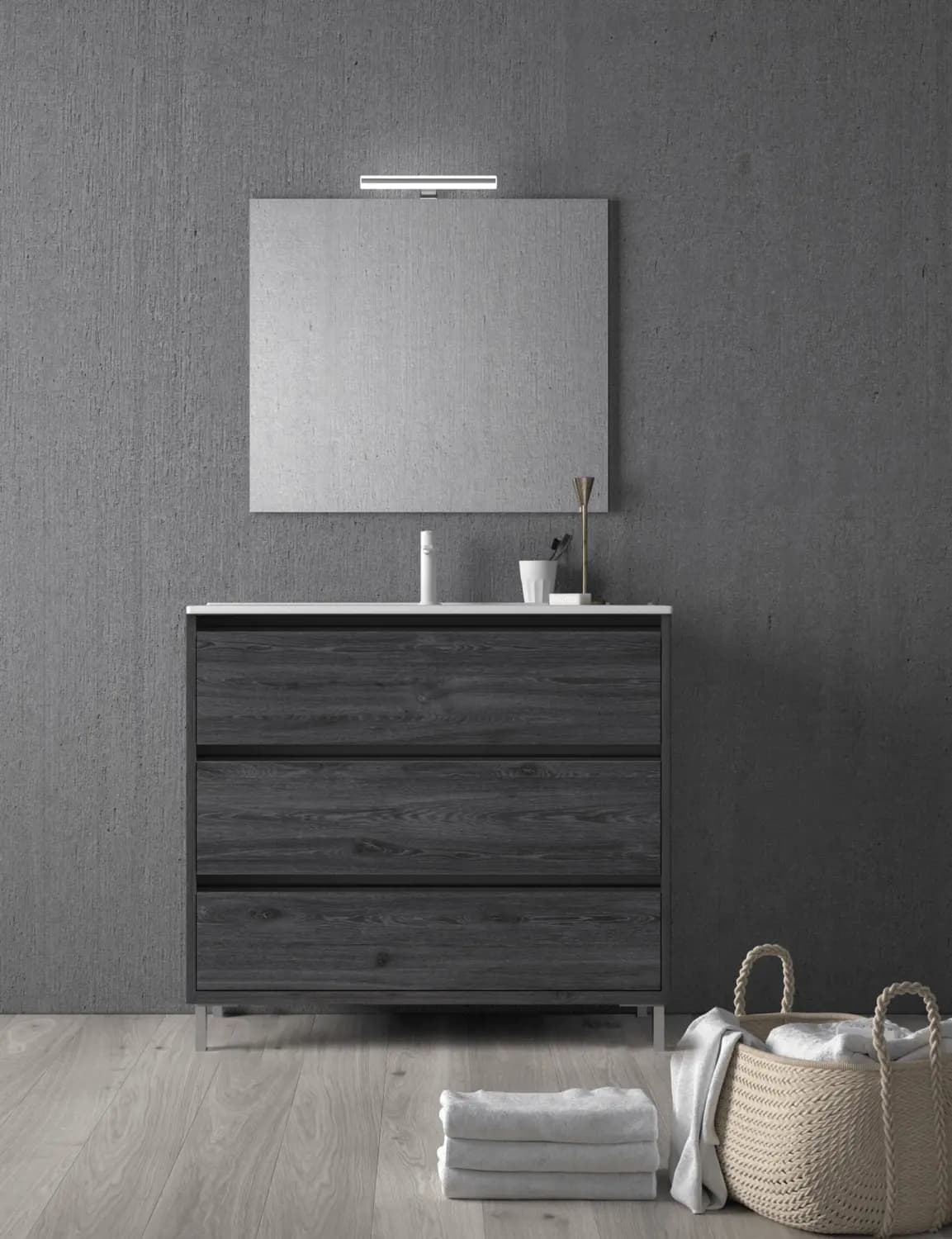 Mueble baño suspendido Carmen 3 C. Laterales vistos de Avila dos 60-70-80-90-100-120-140