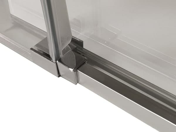 Mampara Angular 1f+1c + Lateral Kandy de Debaño Cromo, negra, blanca y oro mate Serie Baikal