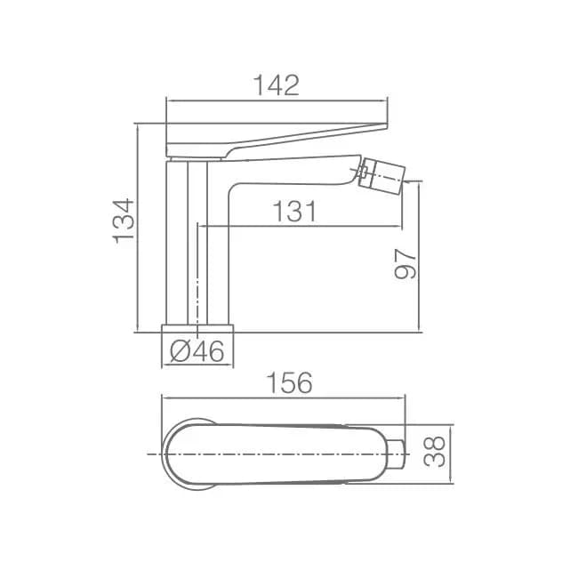 Monomando bide DINAMARCA cromo / BDR031-2