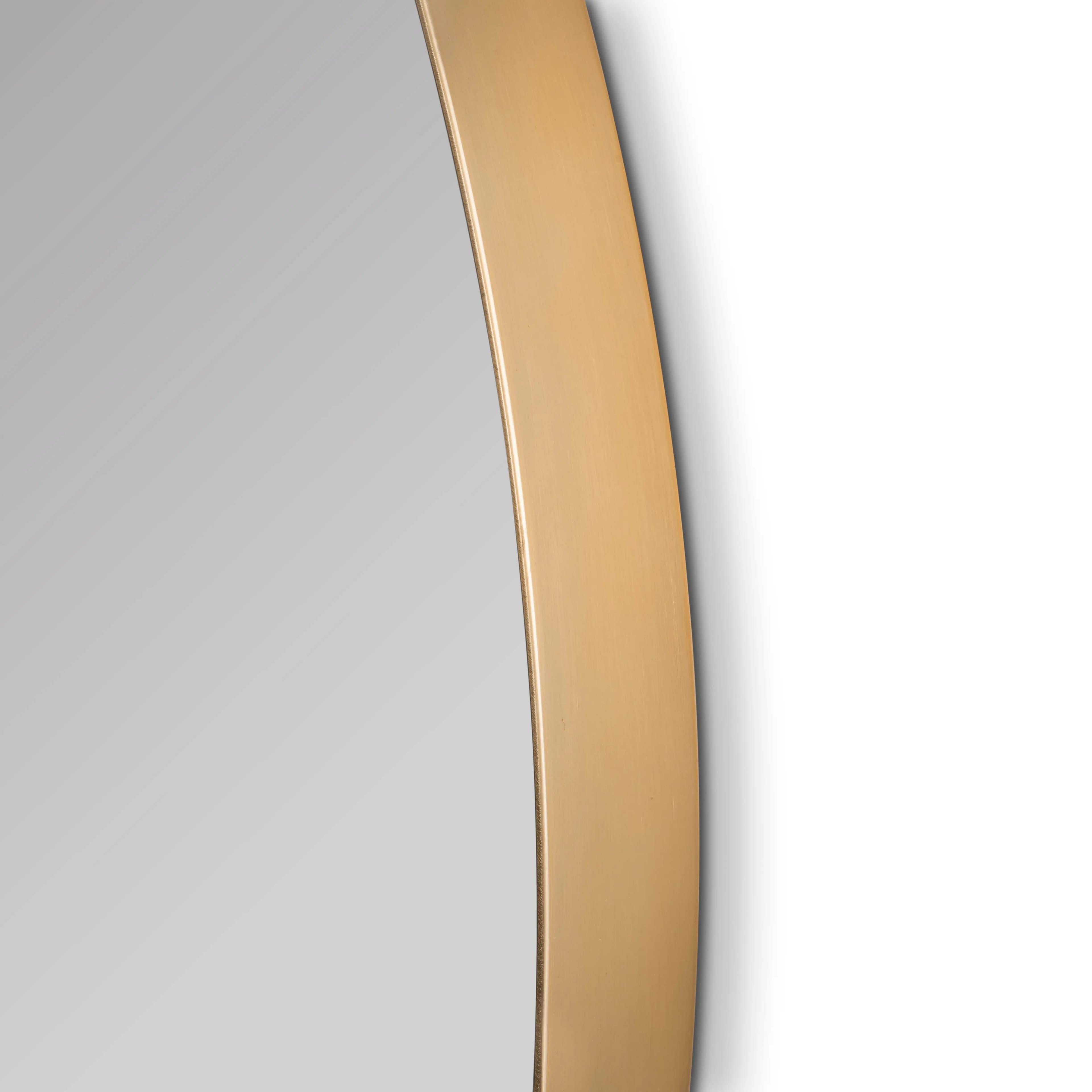 Espejo de baño B-954 redondo perfil aluminio oro cepillado