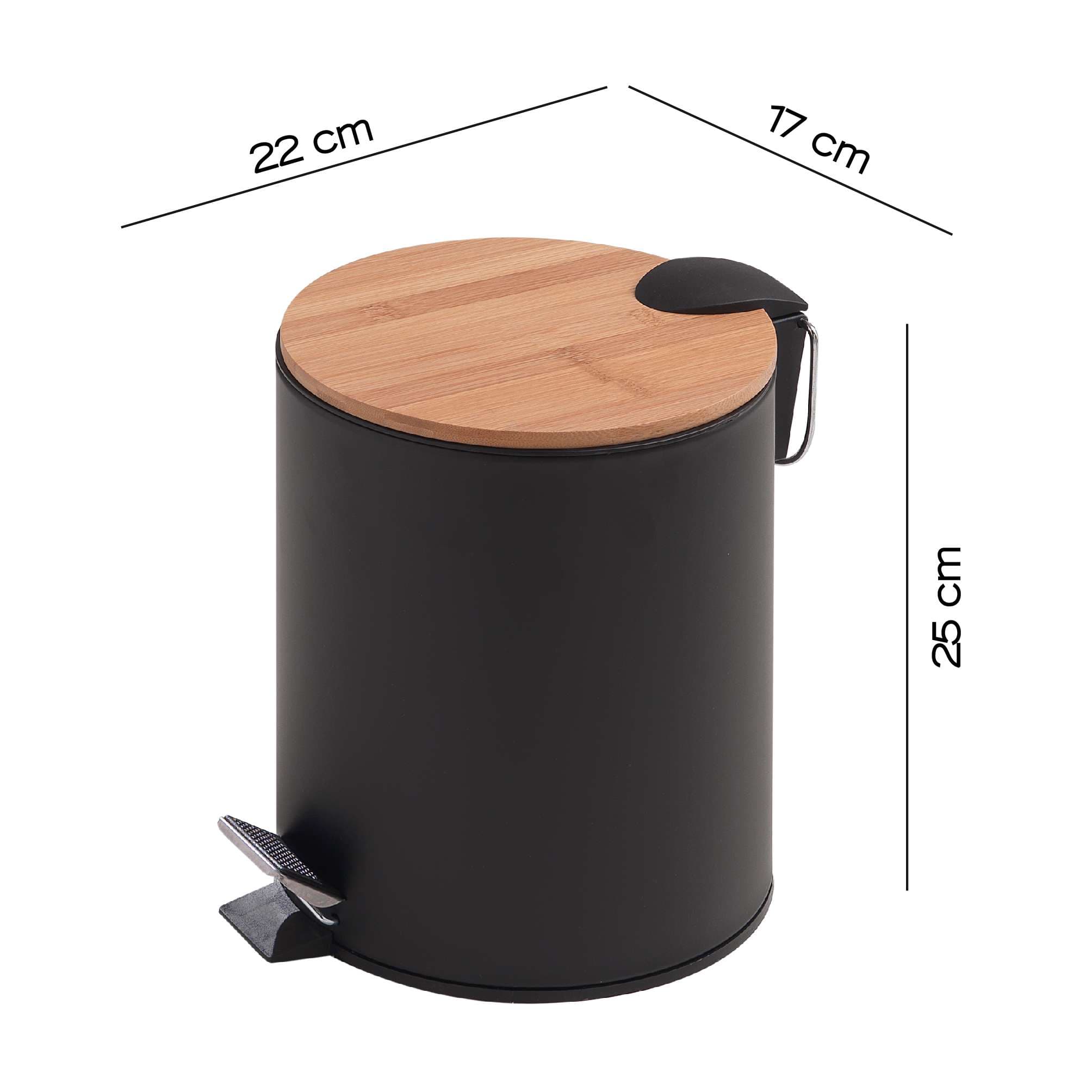 PAPELERA KENTA 3 lt NATURAL-NEGRO MATE