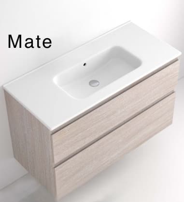 Lavabo ETNA porcelana BLANCO MATE 80-100-120 2s Sin orificio de para grifo