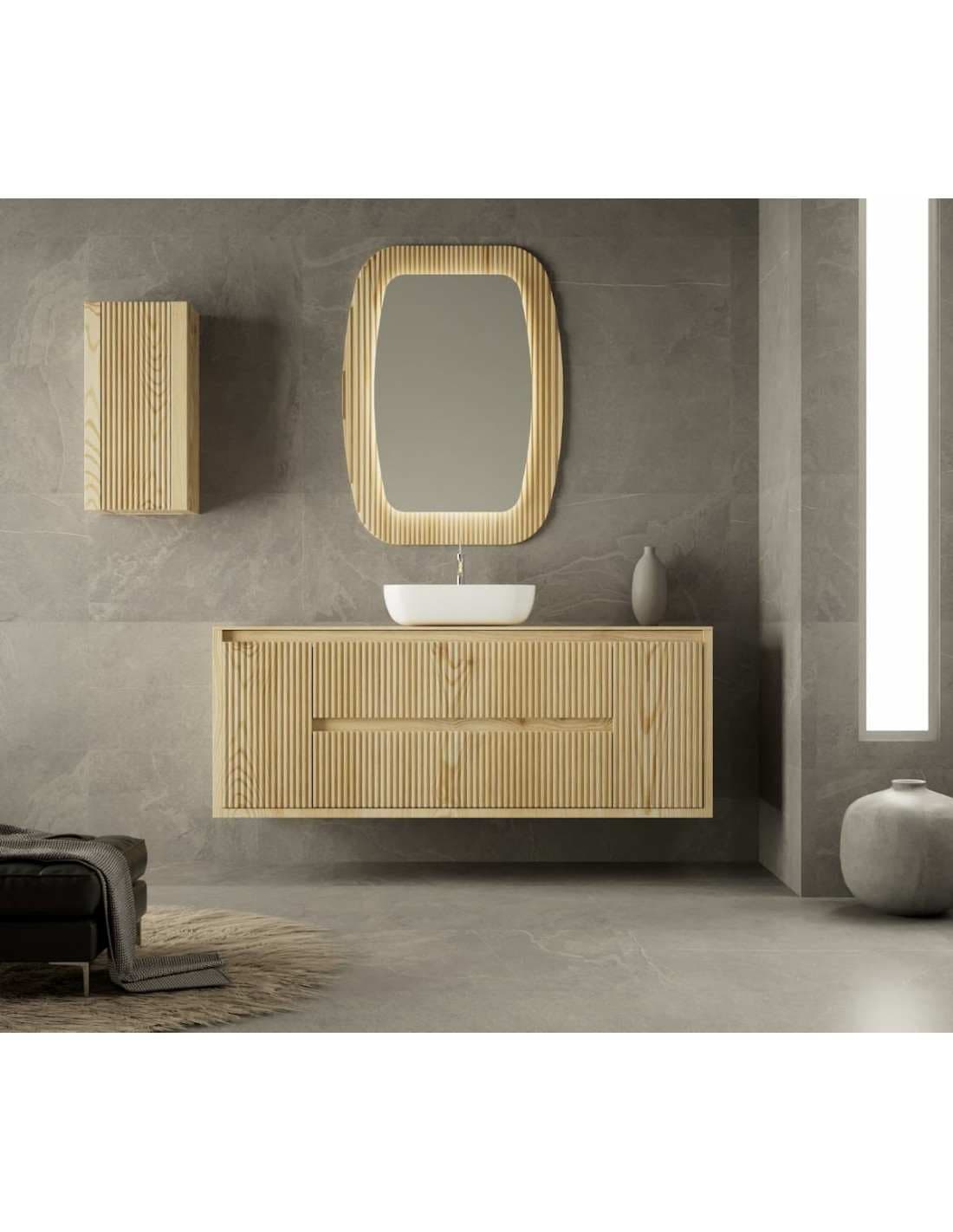 Mueble baño suspendido Danubio de cajones y 2 puertas 100,110,...180