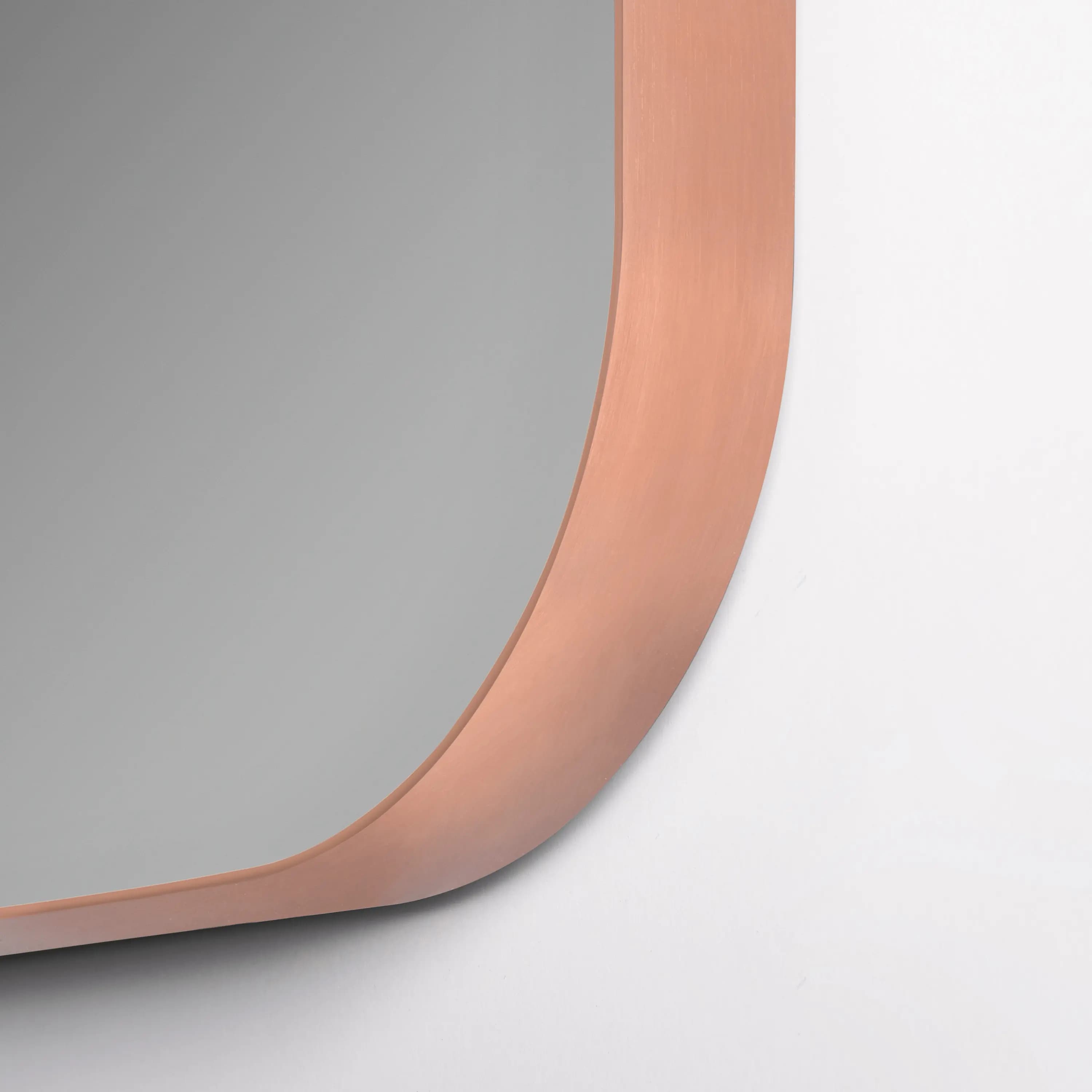 Espejo rectangular redondo B-957 oro rosa cepillado
