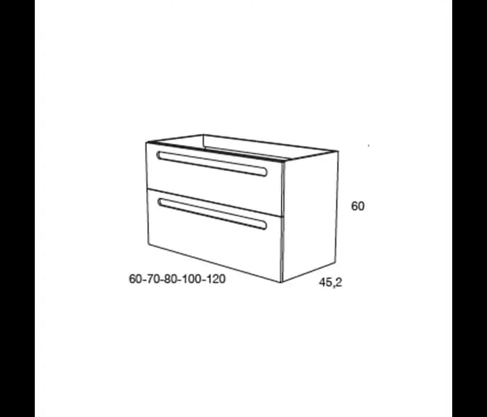 Mueble baño suspendido Paris Top de Avila dos 2 Cajones 60,70,80,100,120,140
